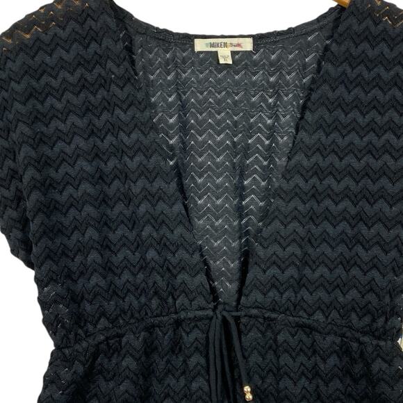 MIKEN NWT Tie-Waist Chevron-Knit Cover Up XL - Picture 4 of 7
